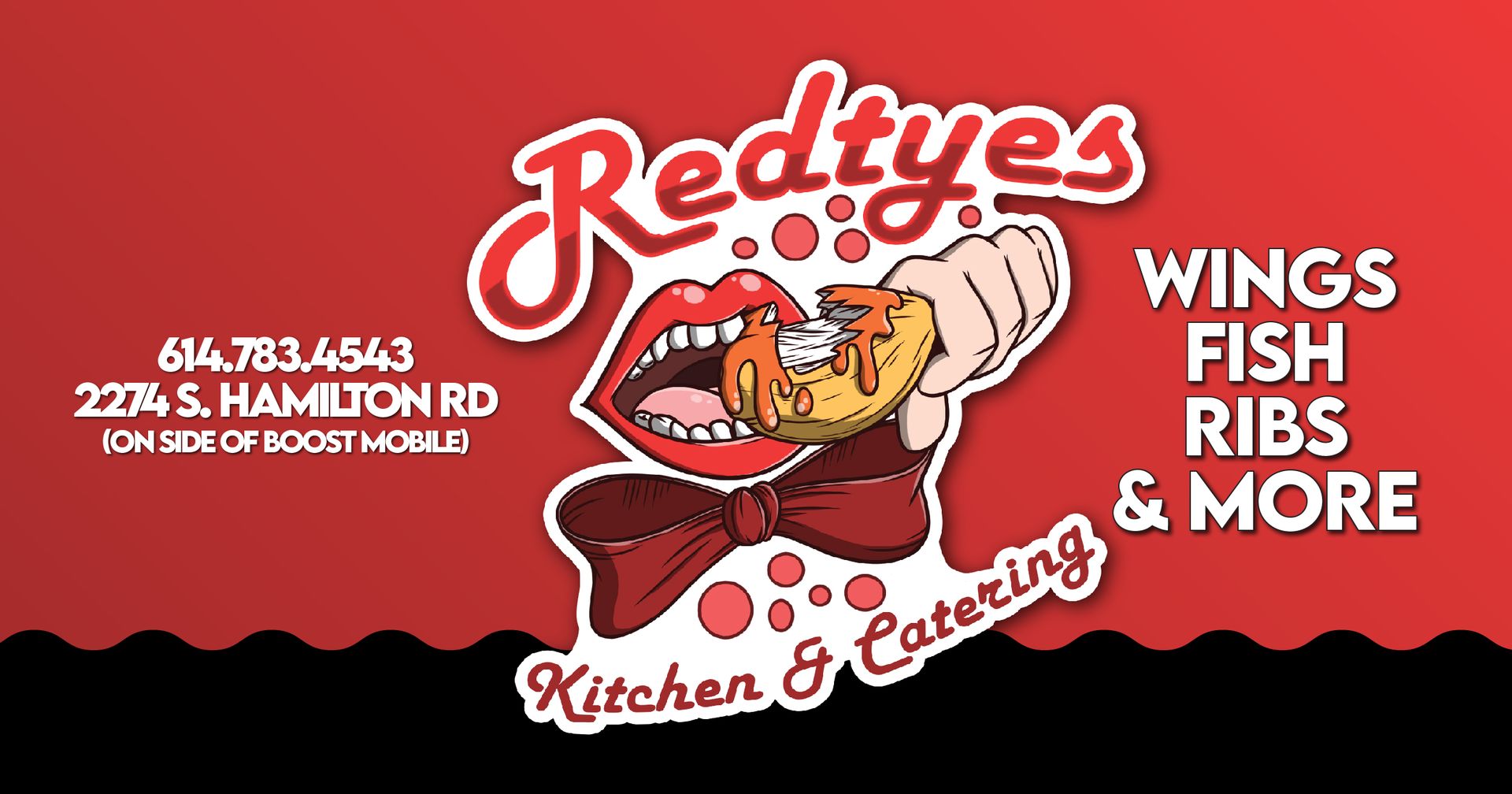 Menu RedTyes Kitchen & Catering Columbus Soul Food Wings, Fish, Ribs