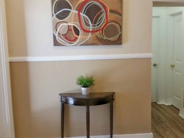 Side table in unit at 619 Living