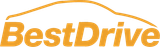 Logo di BestDrive, una società di autonoleggio, con il contorno di un'auto e testo arancione.