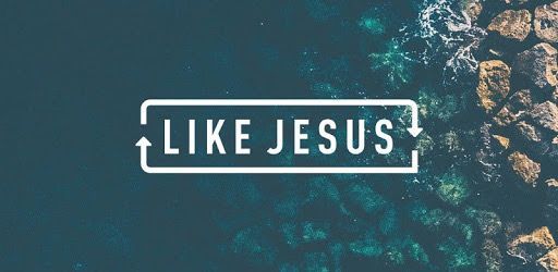 An aerial view of a body of water with a sign that says `` like jesus ''.