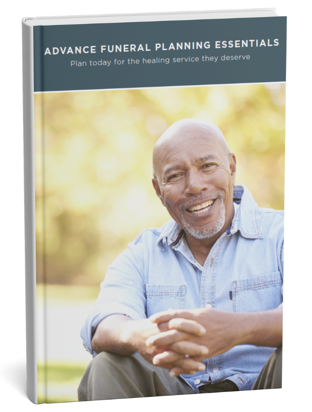 a page of a funeral planning checklist with a person writing on it