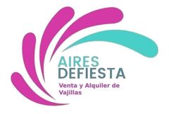 A logo for aires defiesta alquiler de vajillas gazebos y living