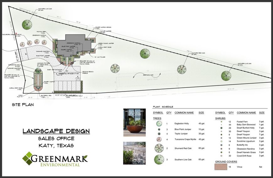 A landscape design for a house in katy texas