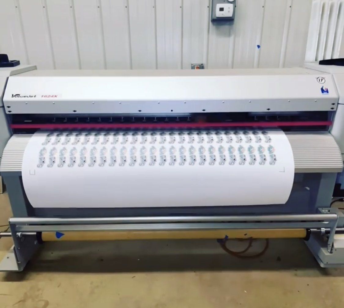 Labels being printed at Shop