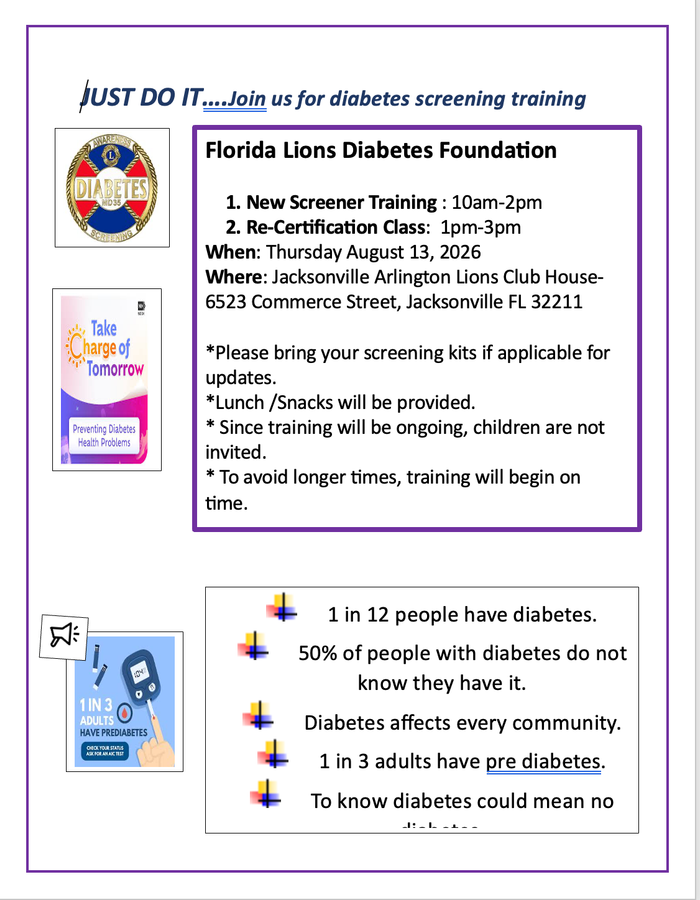 A poster for diabetes training with a hand holding a marker