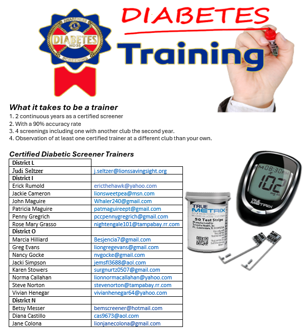 A poster for diabetes training with a hand holding a marker