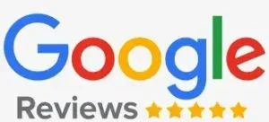 Google Reviews logo with five gold stars. Google Reviews logo with five gold stars.