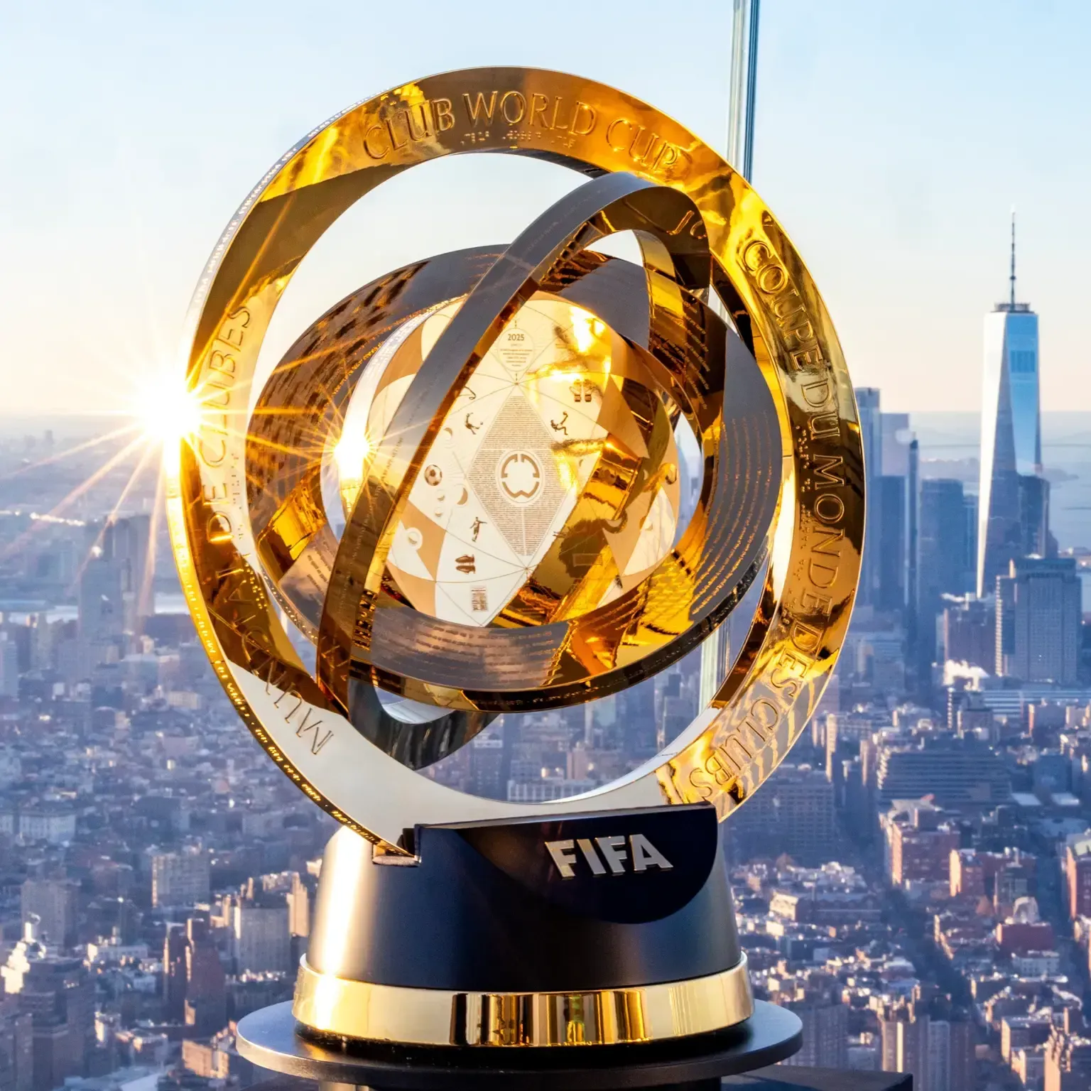 A trophy with the word fifa on it