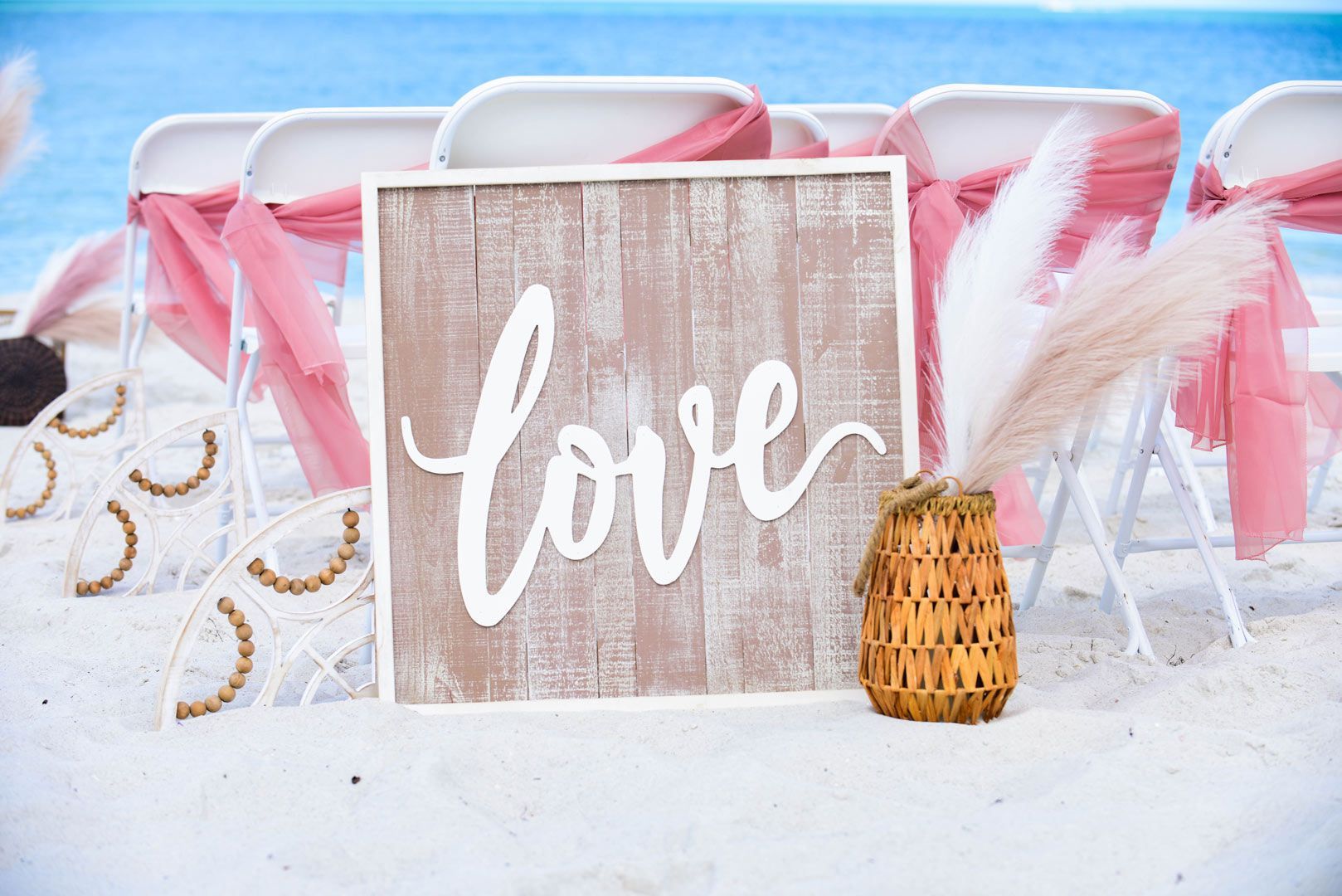 Beach wedding decor with 