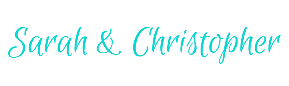 Turquoise script reads