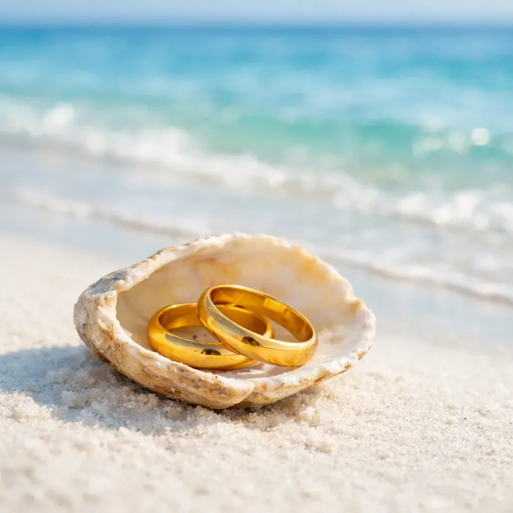 Wedding Rings in a Shell