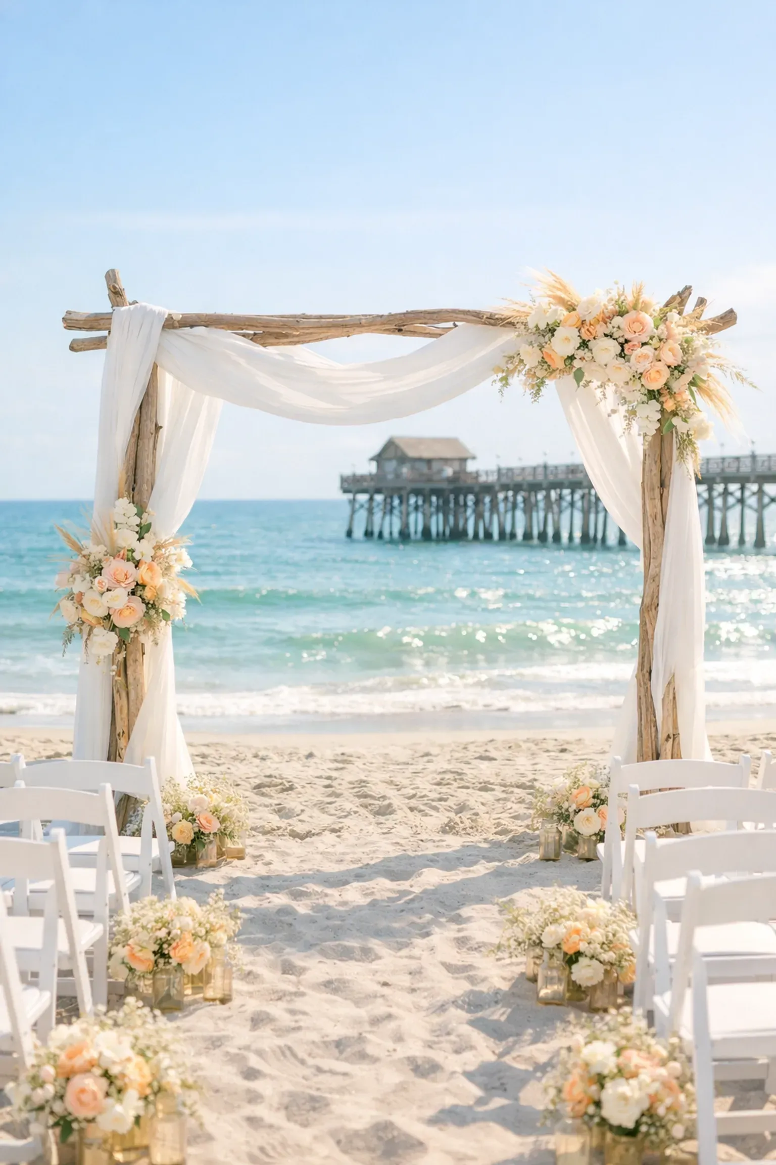 Rustic Archway with Beach View