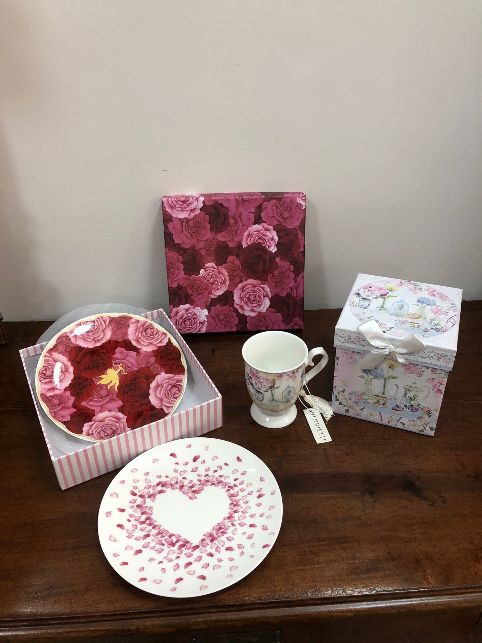 servizio porcellana cuore rosso