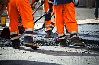 Asphalt Repair — Workers on Road Repair in Indianapolis, IN