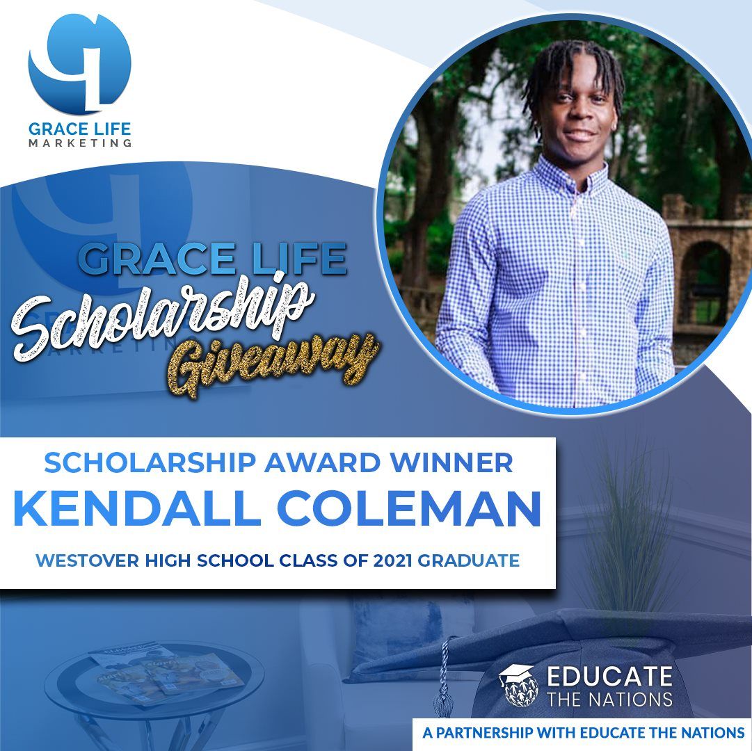 kendall coleman is the winner of the grace life scholarship giveaway