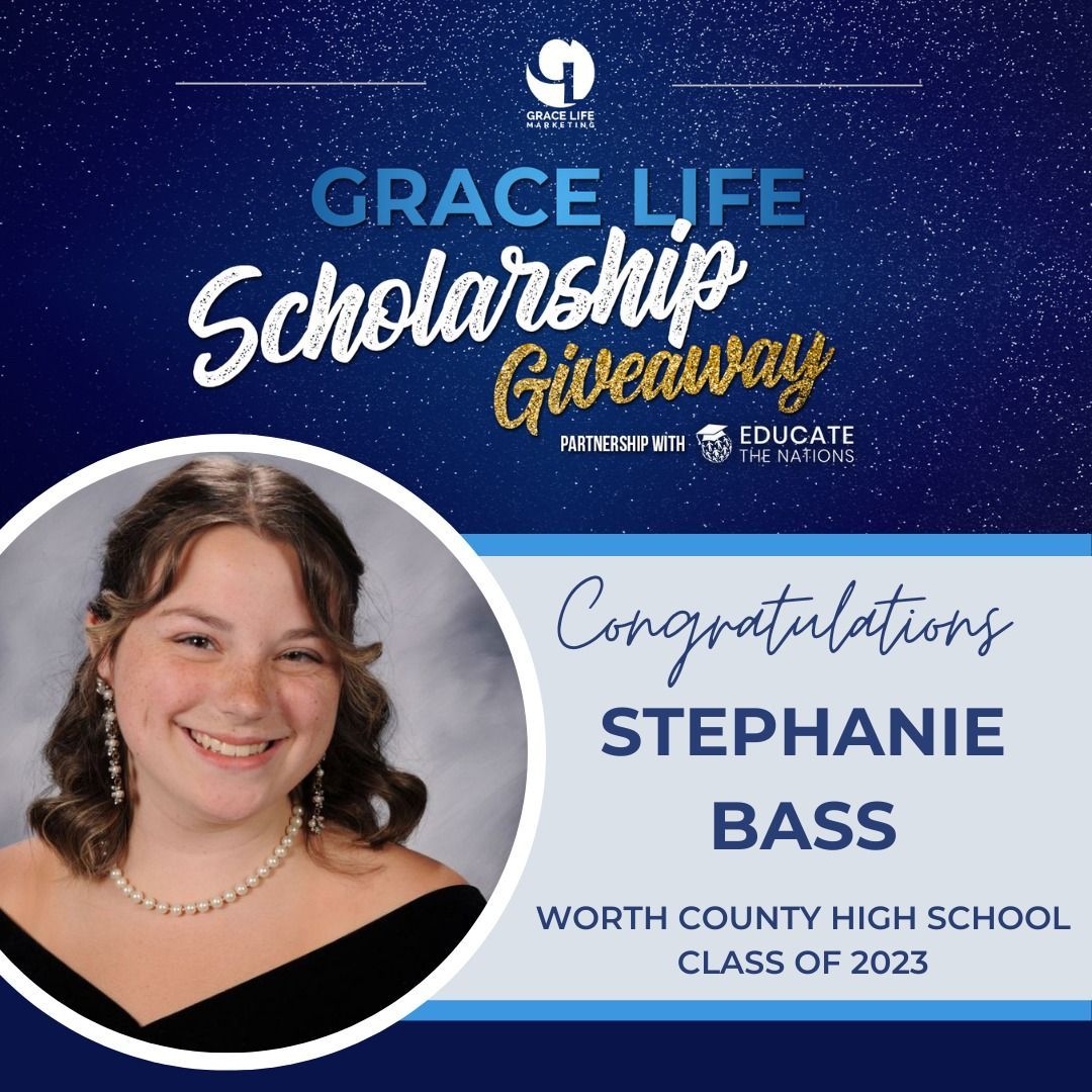 stephanie bass is a winner of the grace life scholarship giveaway