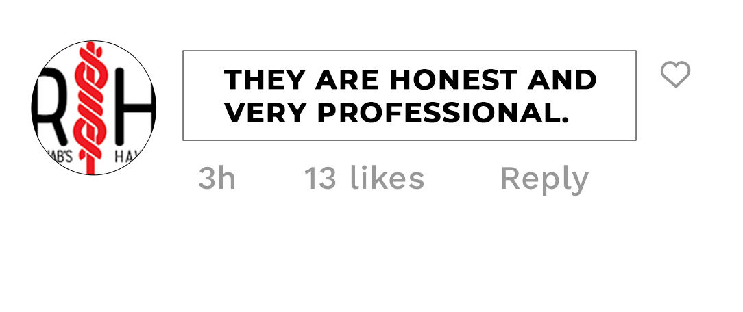 a facebook post that says they are honest and very professional
