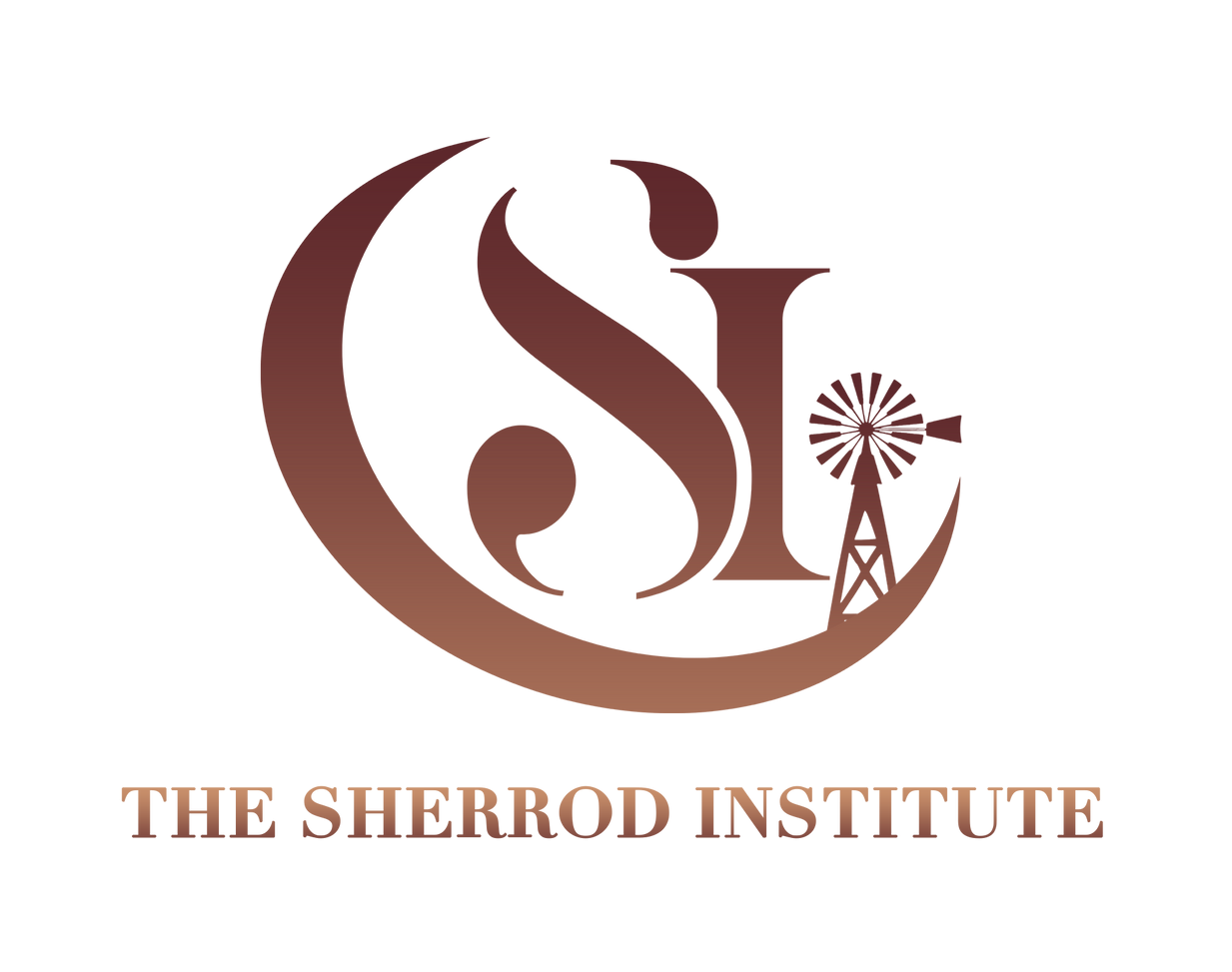 a logo for the sherrod institute with a windmill in the middle