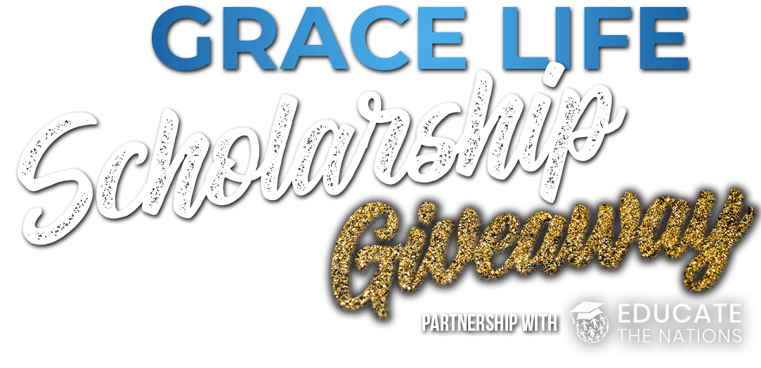 a logo for the grace life scholarship giveaway