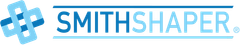 The logo for smithshaper is blue and white