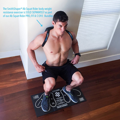 shows a SmithShaper Squat Mat that is a kneeling pad for exercise that can also help remind you what leg muscles are worked when performing squats.