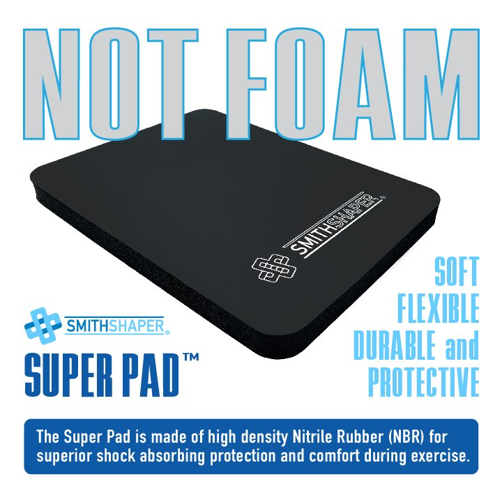 shows why the SmithShaper Super Pad is an important part of your fitness gear as it is soft, flexible, durable, and protective workout pad for knees