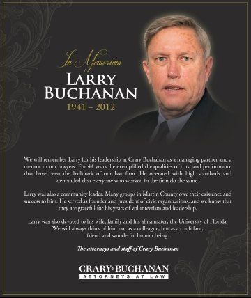 In Memoriam Larry Buchanan
