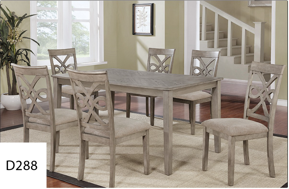 A picture of a dining table and chairs in a living room