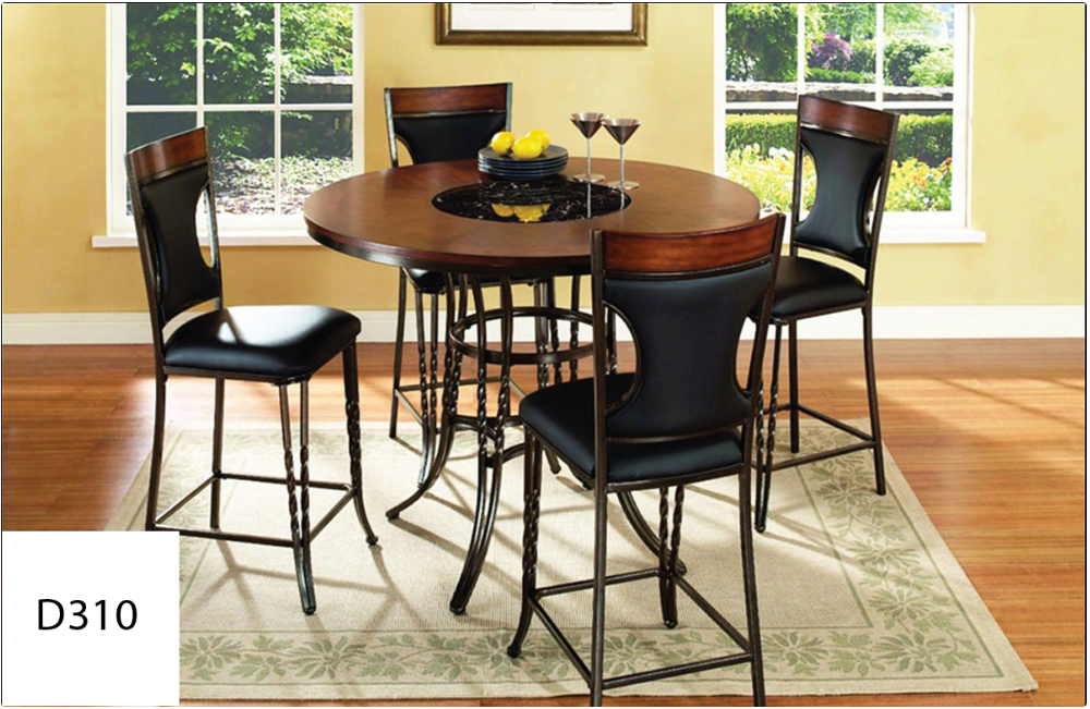A dining room table and chairs with the number d310 on the bottom