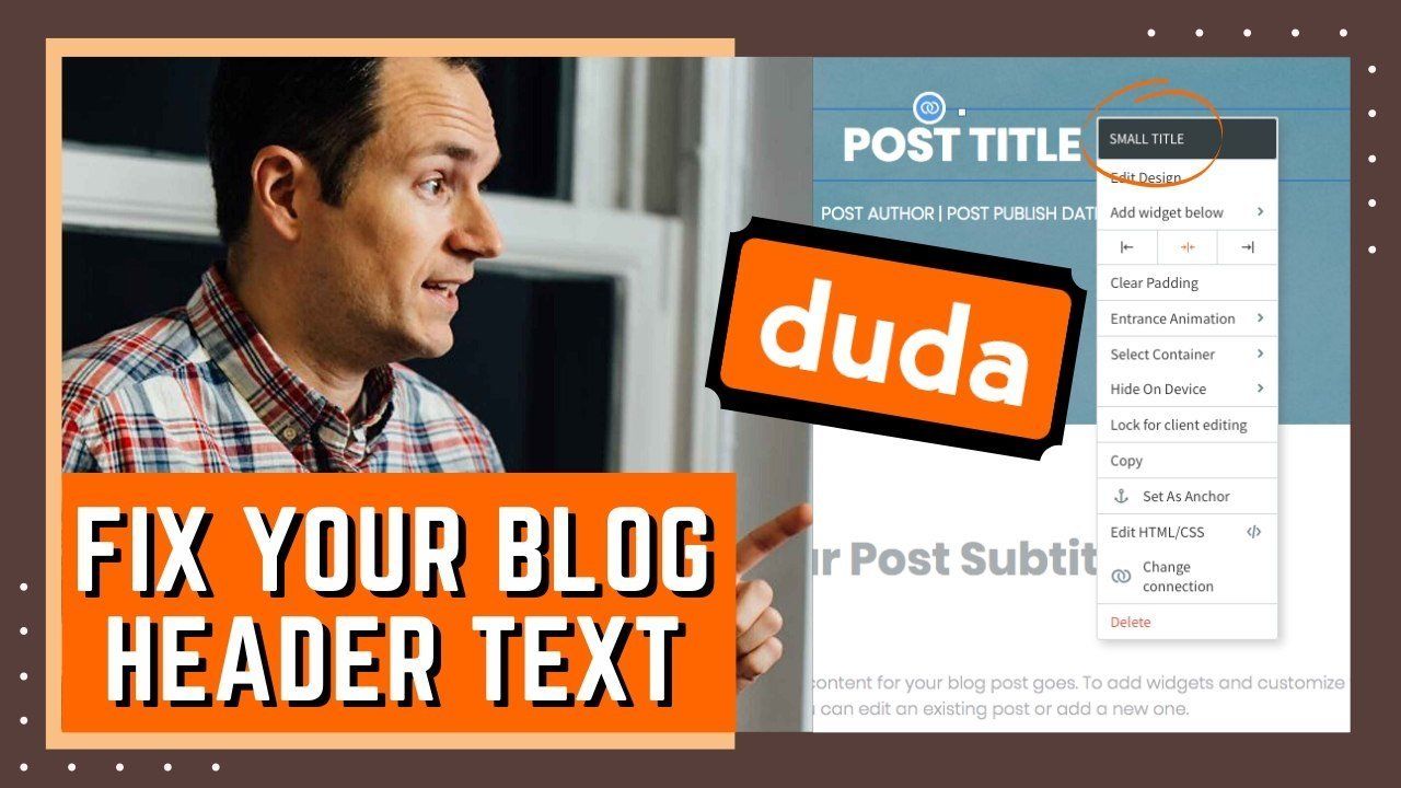 how to fix a duda website blog h1 title defect