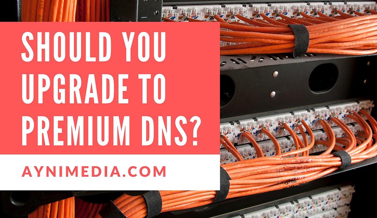 a sign that says should you upgrade to premium dns