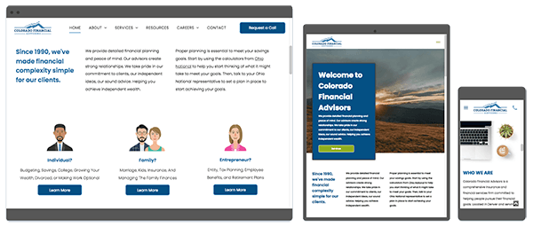 financial advisor website by ayni media