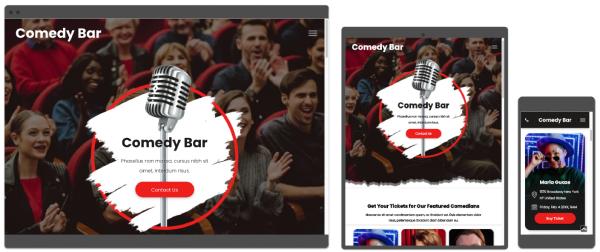 duda comedy club bar theme website template