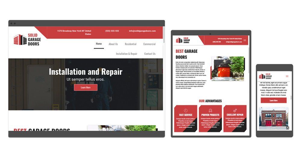 duda garage door service website template by ayni media