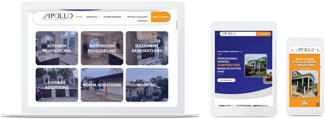 general contractor company duda web design example
