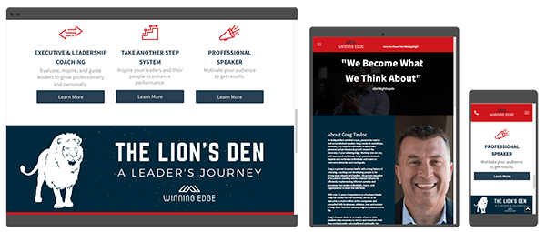 business coach and motivational speaker website by ayni media