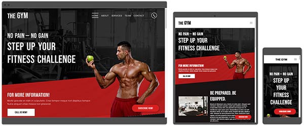 duda gym or fitness website template