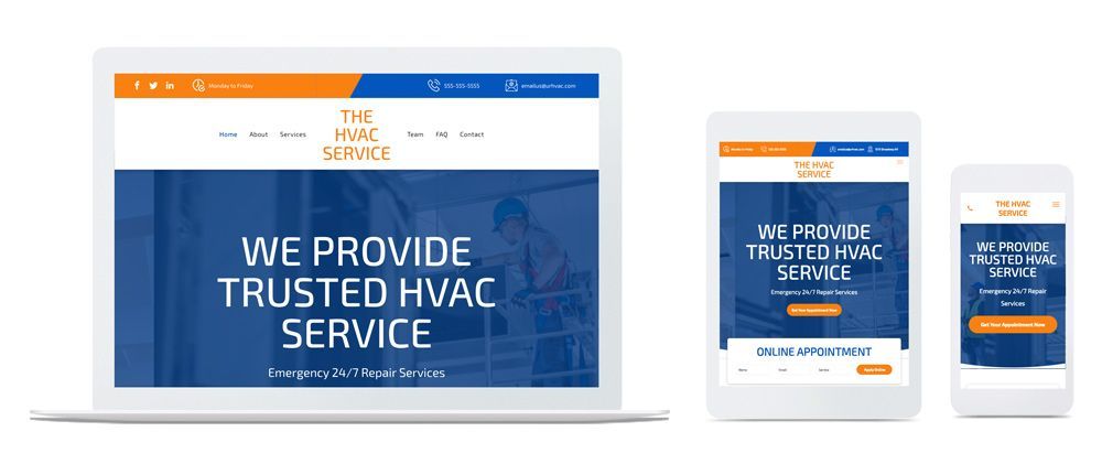 hvac business or service website template by ayni media