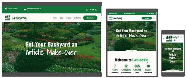 duda landscaper theme website template