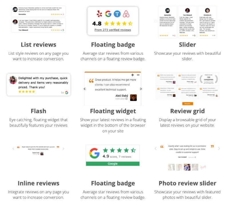 repuso google review widget sample