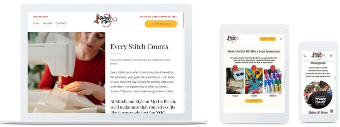 A seamstress website designed by Ayni Media in Myrtle Beach SC