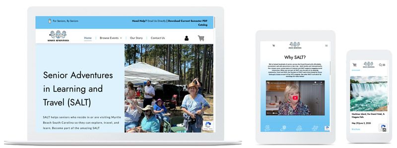 duda native ecommerce web design example for WNSALT in Myrtle Beach SC
