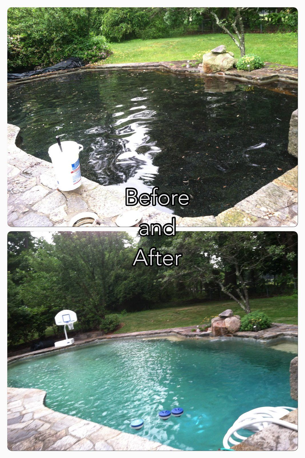 Dirty and Cleaned Pool — Norwalk, CT — Rave Pools