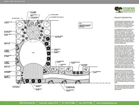 A black and white drawing of a landscape design.
