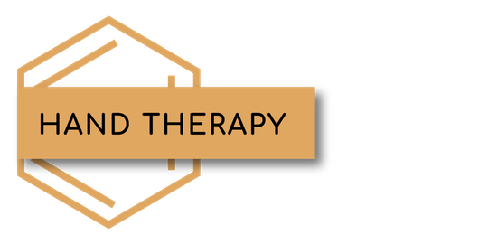 A logo for hand therapy is shown on a white background.