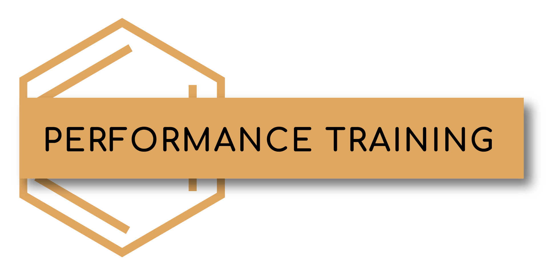 A logo for performance training is shown on a white background.