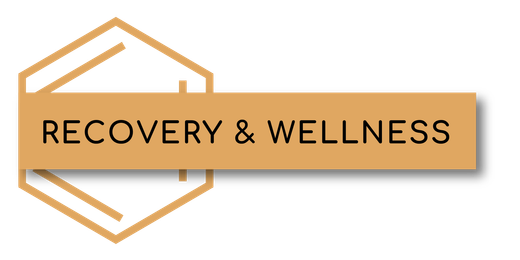 A logo for a company called recovery and wellness.