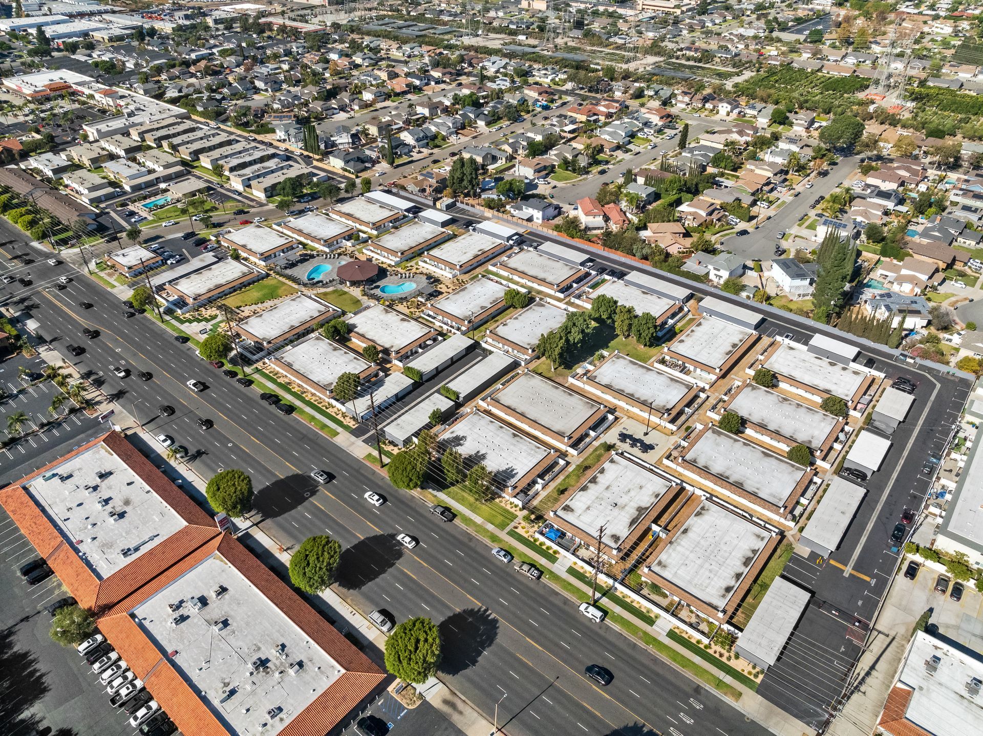 overhead view of community