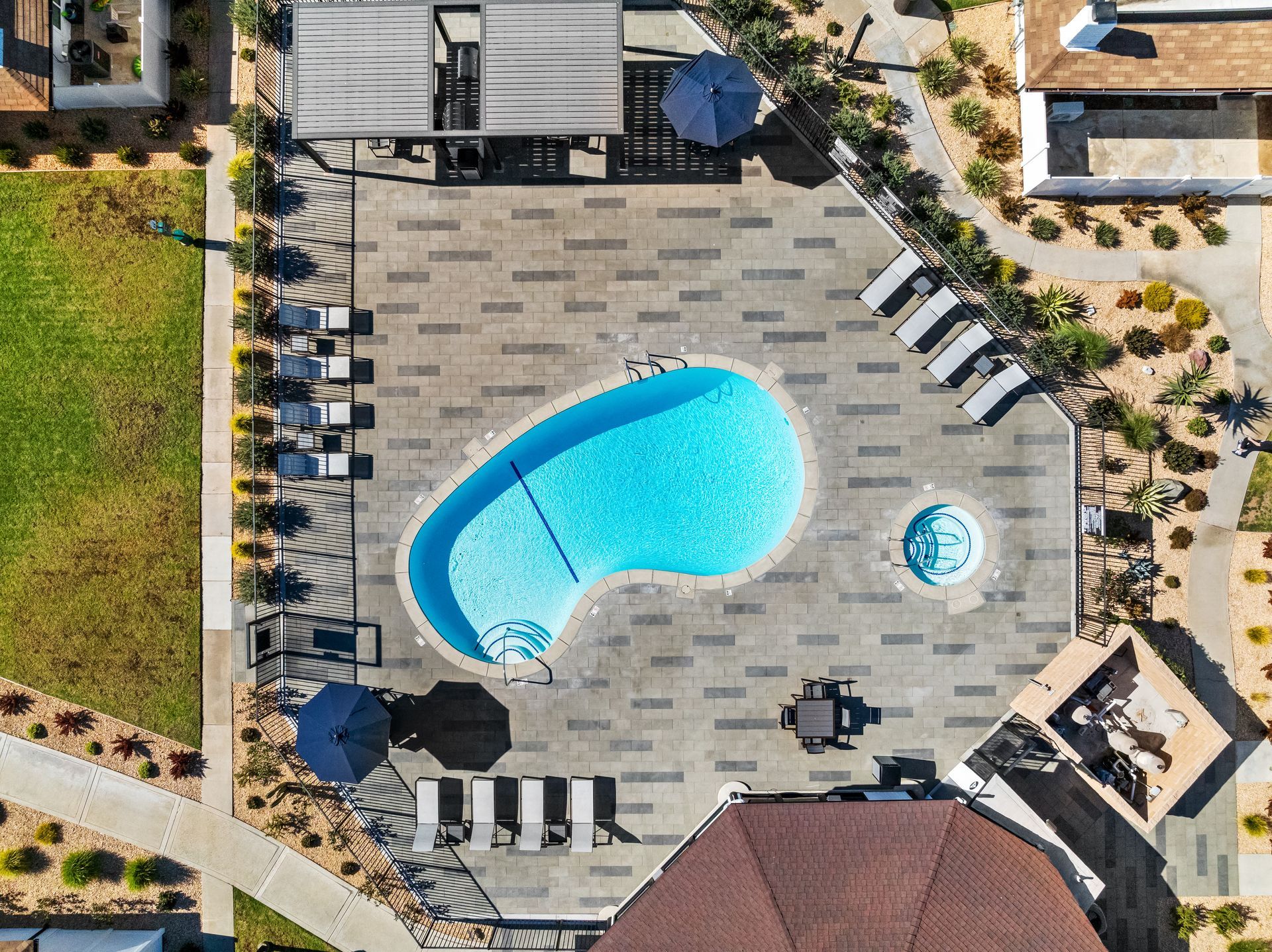 overhead view of pool