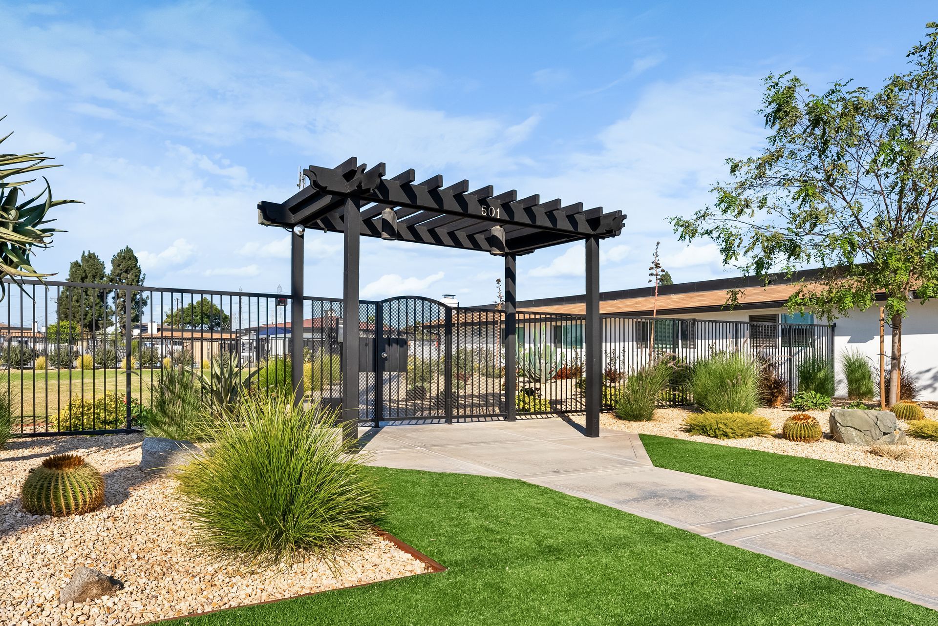 front gate with arch cover